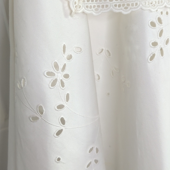 Stella McCartney Lace Eyelet Crew Neck Cotton Shift Mini Dress White 42 US 8 - Picture 6 of 17